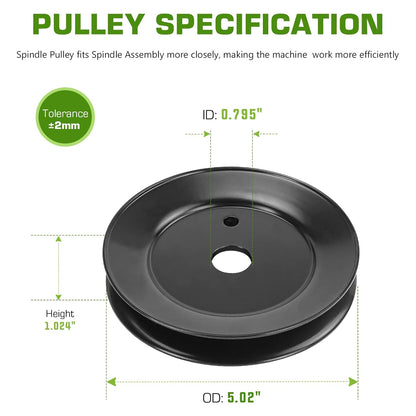 Deck Spindle Pulley Replaces for Troy-Bilt 756-04094 Super Bronco 13AX60KH011 Range Rider 13AX60TH711 46 Inch Deck Lawn Tractors