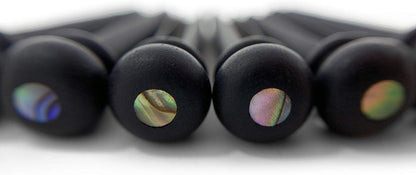 Crosby Slotted Pure Ebony Bridge Pins with Abalone Dot Inlay for 6 & 12 String Acoustic Guitar