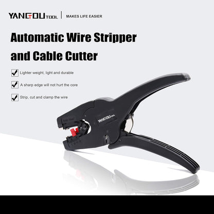 Yangoutool Automatic Wire Stripper and Cutter: 2-In-1 Tool with Auto Distance Positioning, Ideal for Electricians, Handles AWG 7-32, 0.25-0.75 Inches, Essential for Quick Electric Wiring Jobs