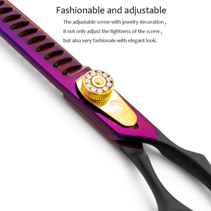 Down -Curved Chunker Shear Pet Grooming Thinning Shear Hair Cutting Scissor for Hair Trimming Japanese Steel Balde Scissor for Dogs and Cats Thinning Rate35%-45%