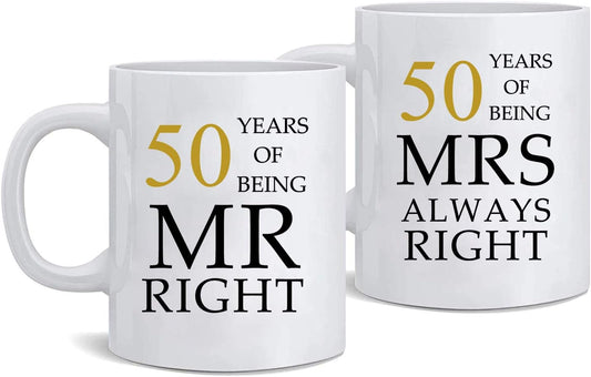 Kwieema 50Th Wedding Anniversary for Couples, Golden 50Th Anniversary for Parents, 50Th Wedding Anniversary Coffee Mugs Grandparents Couples Mugs 50 Year Parents Anniversary Mug