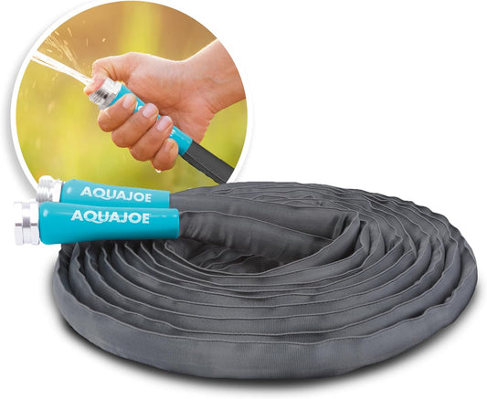 Aqua Joe AJFJH25-58-PRO Fiberjacket Non-Expanding Kink-Free Garden, RV, Marine and Camper Hose, Ultra-Lightweight, Drinking Water Safe, Ft, 25-Foot X 5/8-Inch