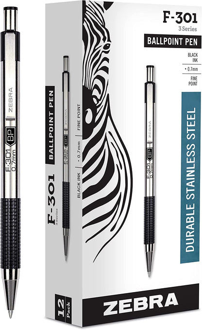 F-301 Ballpoint Stainless Steel (Black)