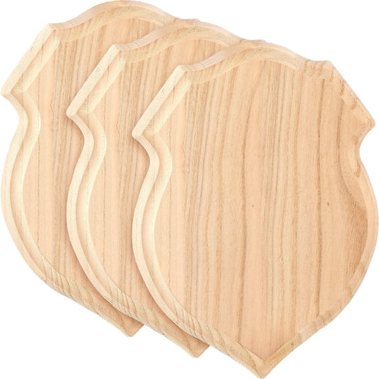 3 Pieces Unfinished Wood Plaque 9 X 12 Inch Wooden Shield Plaque Wood Sign for Crafts Carving Crafting, Wood Planks Wood Boards for Burning Projects Wood Slab Wood Pallets for Table Top