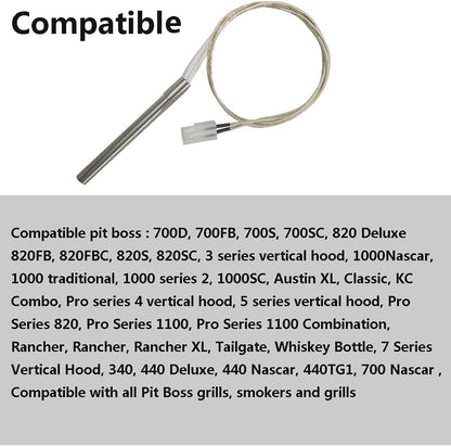 2 Pack Replacement for Pit Boss Hot Rod Ignitor Kit, Hot Igniter Kits Compatible with Pitboss& Camp Chef Pellet Grill, Comes with 2Pc Fuses