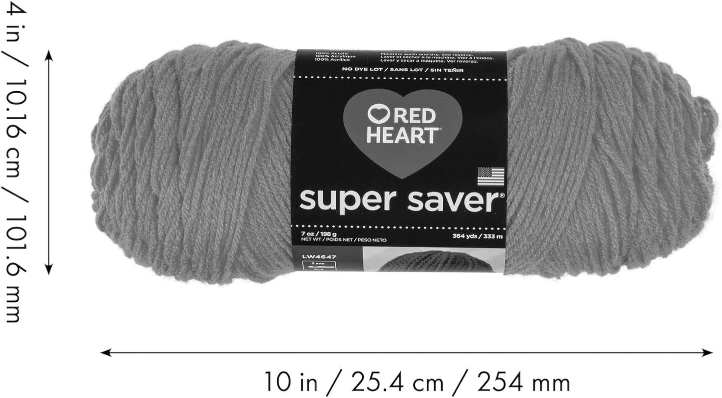 Red Heart Super Saver Perfect Pink Yarn - 3 Pack of 198G/7Oz - Acrylic - 4 Medium (Worsted) - 364 Yards - Knitting/Crochet