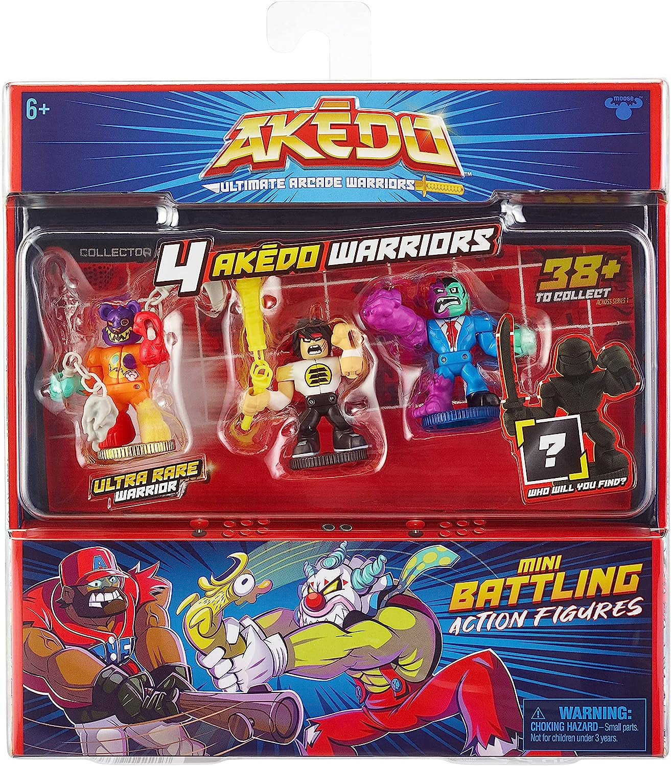 Akedo Ultimate Arcade Warriors Bundle - Mini Battling Action Figures for Amazon Exclusive