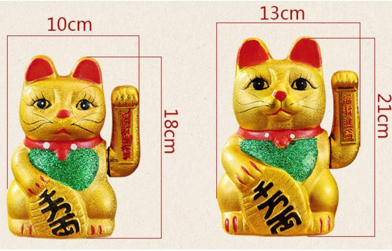 7" Lucky Cat Ǧíòá½ Waving Arm Cat Porcelain Maneki Neko