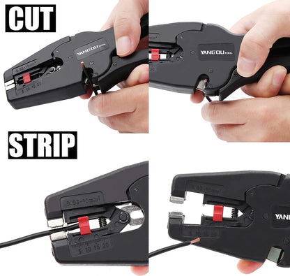 Yangoutool Automatic Wire Stripper and Cutter: 2-In-1 Tool with Auto Distance Positioning, Ideal for Electricians, Handles AWG 7-32, 0.25-0.75 Inches, Essential for Quick Electric Wiring Jobs