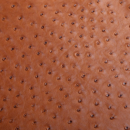 Brown/Tan Faux Leather Ostrich Fabric 54" Width 1.0Mm Thickness Marine Vinyl Upholstery Leather for Handcrafts, DIY, Tooling, Sewing, Hobby Workshops, Crafting Wallets(Pre-Cut 36"X54")