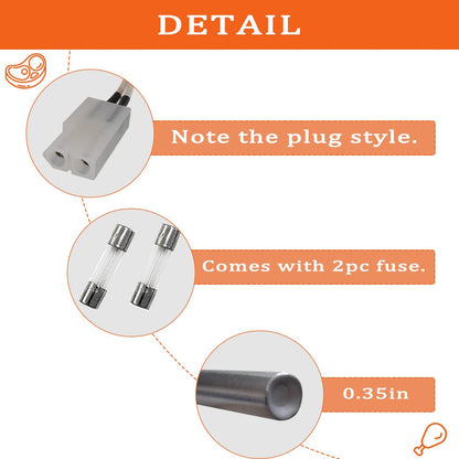 2 Pack Replacement for Pit Boss Hot Rod Ignitor Kit, Hot Igniter Kits Compatible with Pitboss& Camp Chef Pellet Grill, Comes with 2Pc Fuses