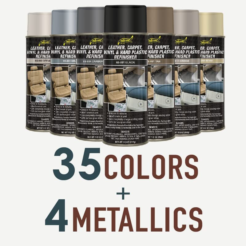 SM Arnold Refinishing Spray Paint - GRAY 11 Oz. - for Leather, Carpet, Vinyl, Metal, Plastic, Polycarbonate, Polypropylene, Acrylic, Lexan, Fiberglass | Pro Grade Aerosol Refinisher