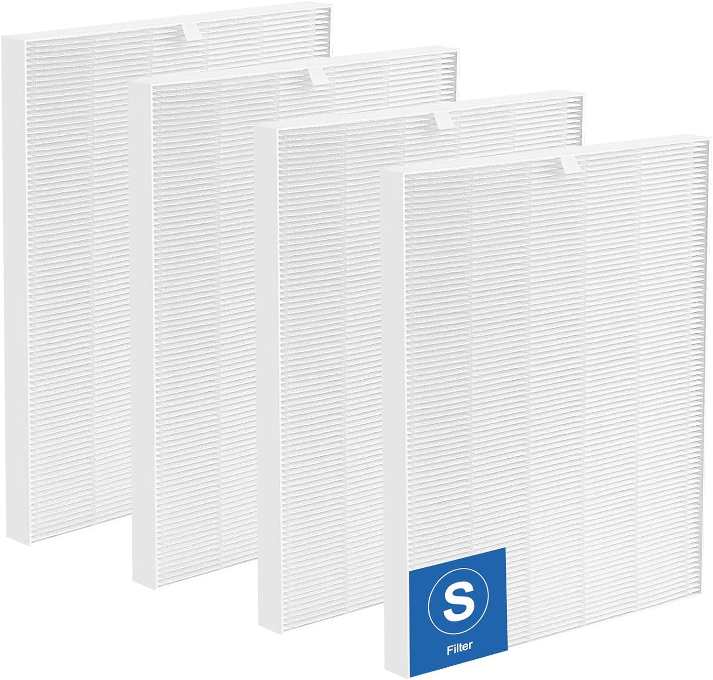 C545 True HEPA Replacement Filter S Compatible with Winix C545 Air Purifier, Replaces for Winix Filter S 1712-0096-00 and 2522-0058-00, H13 Grade True HEPA Filters, 4 Pack