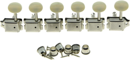 Dopro Nickel with Aged White Lefty Split Shaft Vintage Guitar Tuning Keys Machine Heads for Strat Tele