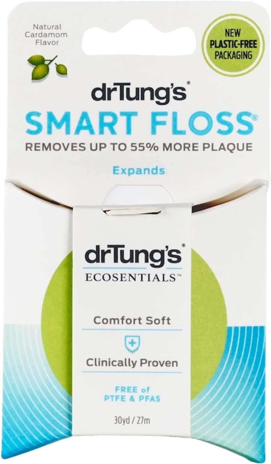 Dr. Tung'S Smart Floss, 30 Yds, Natural Cardamom Flavor 1 Ea Colors May Vary (Pack of 10)